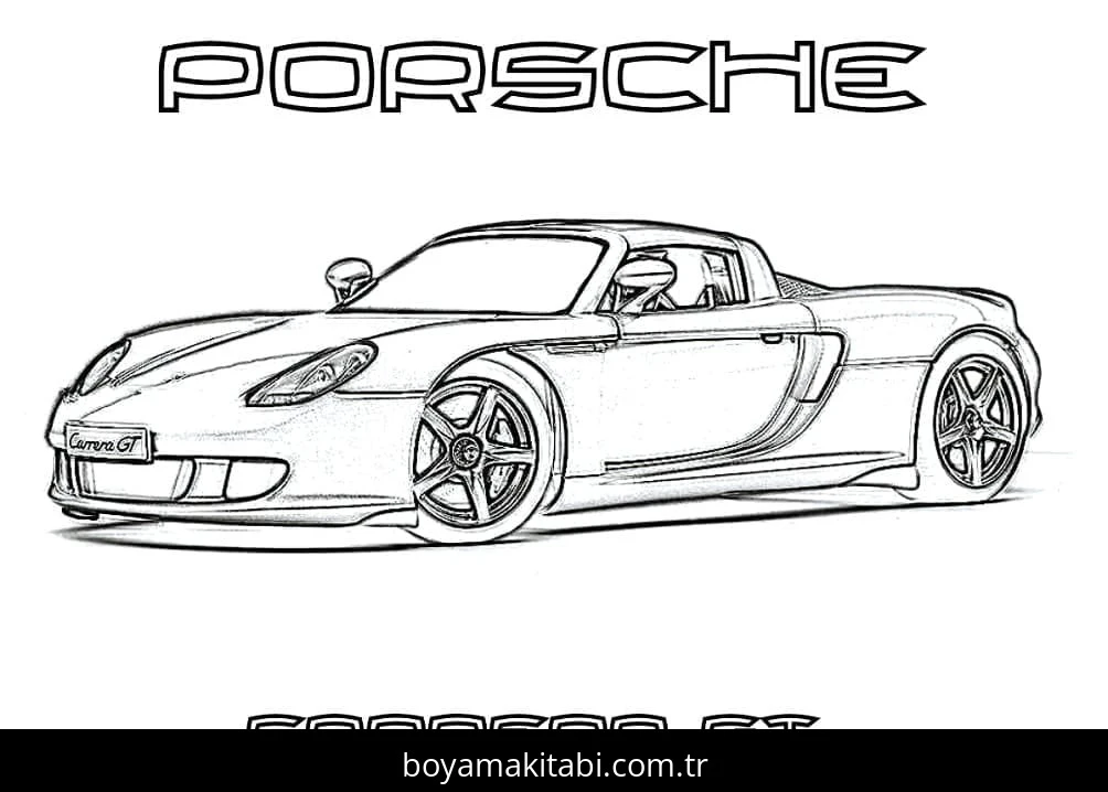 Porsche boyama sayfası – ücretsiz yazdır, boyama etkinliği