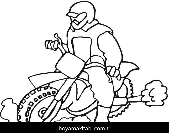 Motosiklet boyama sayfası #109 – dikkat ve odaklanma geliştirir, A4 baskıya uygun