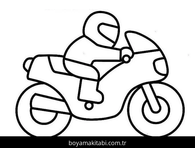 Motosiklet boyama sayfası #113 – sabır ve özgüven kazandırır, yaratıcı sanat çalışması