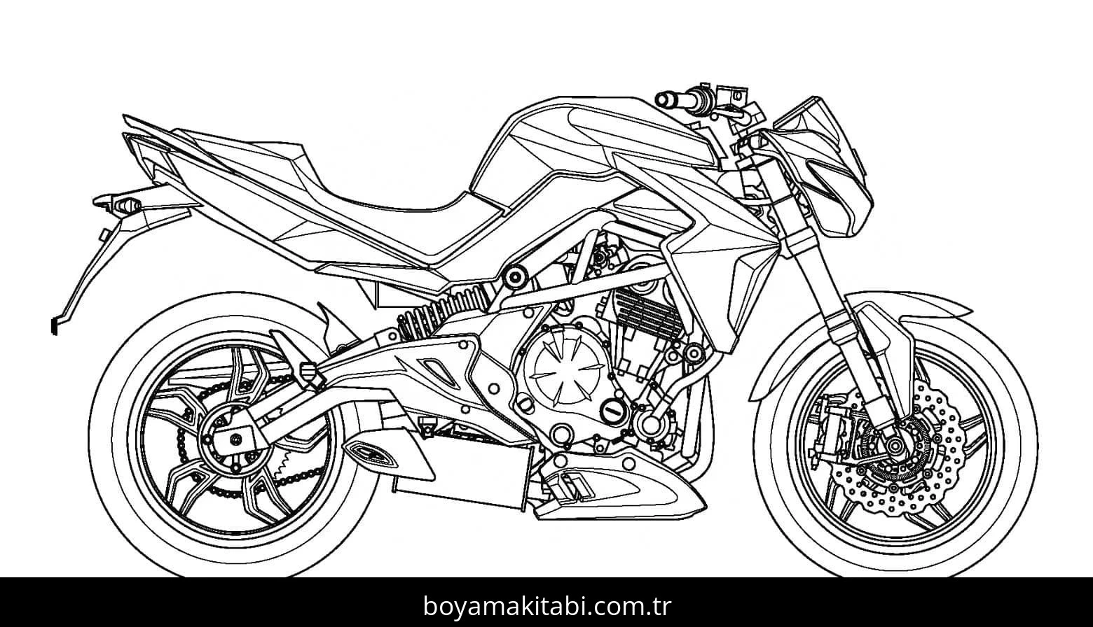 Motosiklet boyama sayfası #115 – kolay indirilebilir, eğlenceli öğrenme deneyimi