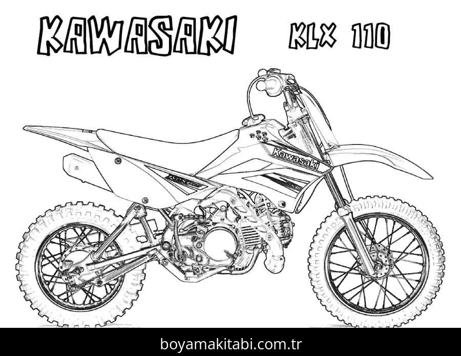 Motosiklet boyama sayfası #117 – mürekkep tasarrufu sağlar, PDF indir