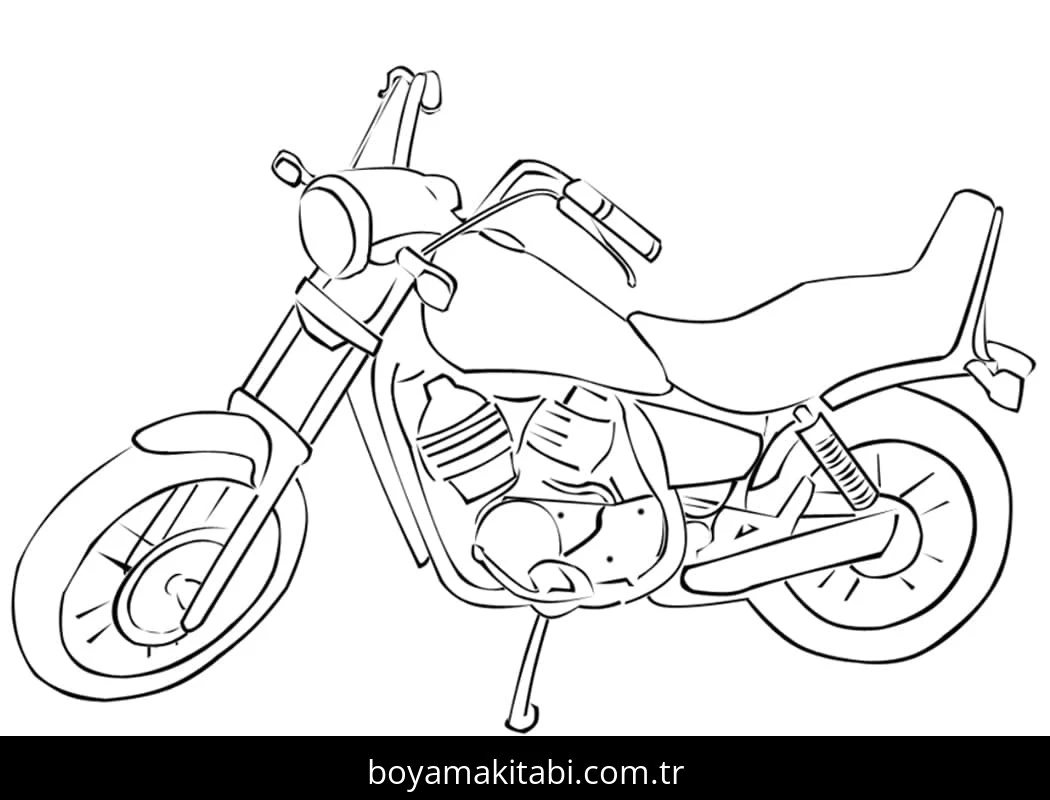 Motosiklet boyama sayfası #128 – yaratıcılığı geliştirir, keyifli zaman