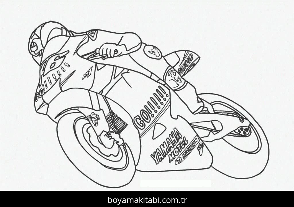 Motosiklet boyama sayfası #137 – çocuk aktivitesi, ilkokul öğrencileri için