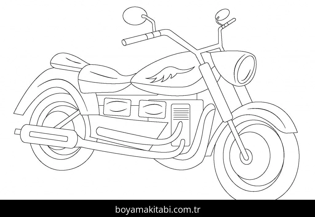 Motosiklet boyama sayfası #140 – yaratıcılık, doğum günü partisi aktivitesi