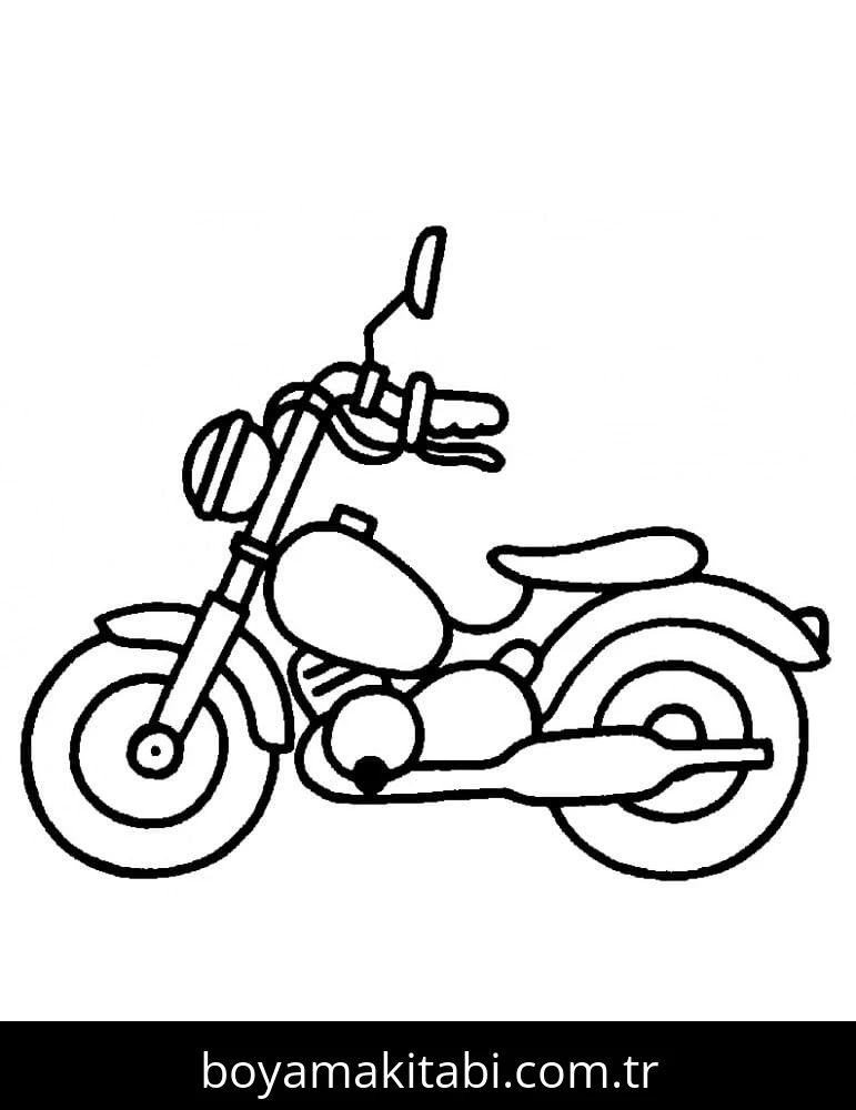 Motosiklet boyama sayfası #143 – anaokulu etkinliği, motor becerileri destekler