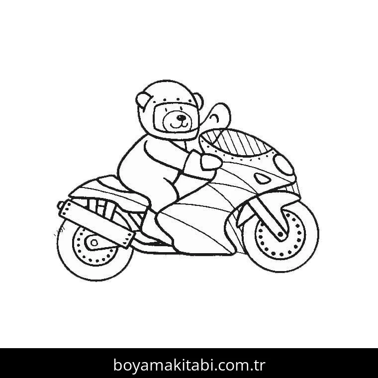 Motosiklet boyama sayfası #147 – doğum günü partisi aktivitesi, ekran süresine alternatif