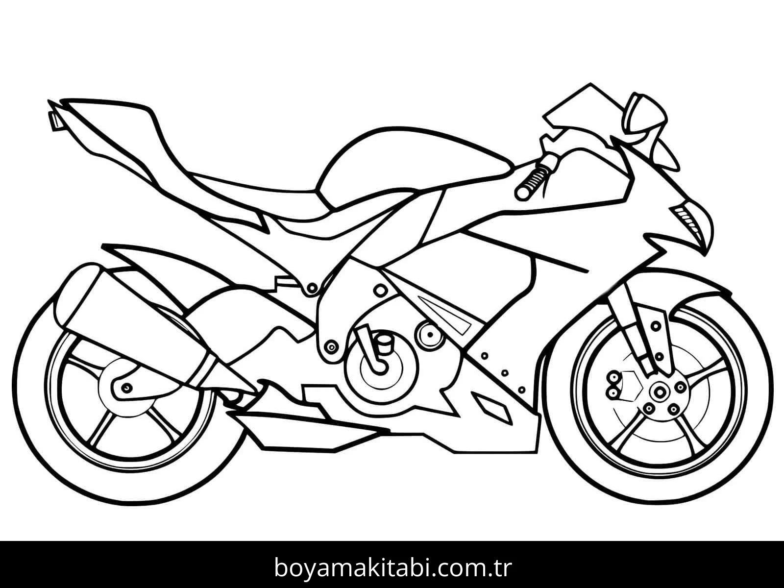 Motosiklet boyama sayfası #150 – motor becerileri destekler, mürekkep tasarrufu sağlar