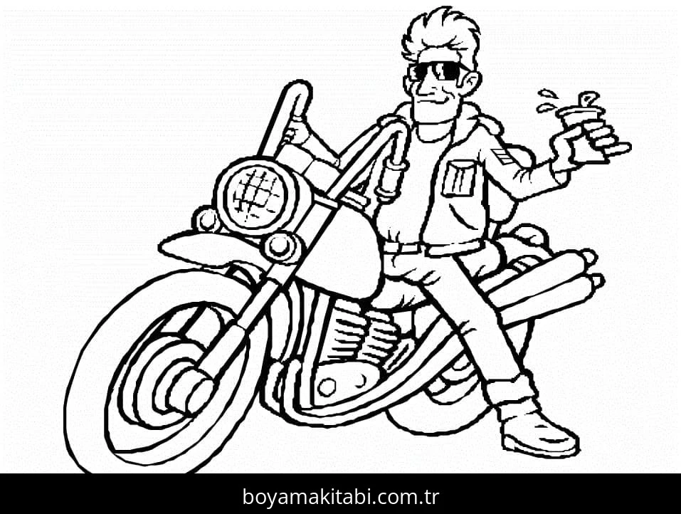 Motosiklet boyama sayfası #161 – çocuklarla kaliteli zaman, yaratıcılığı geliştirir