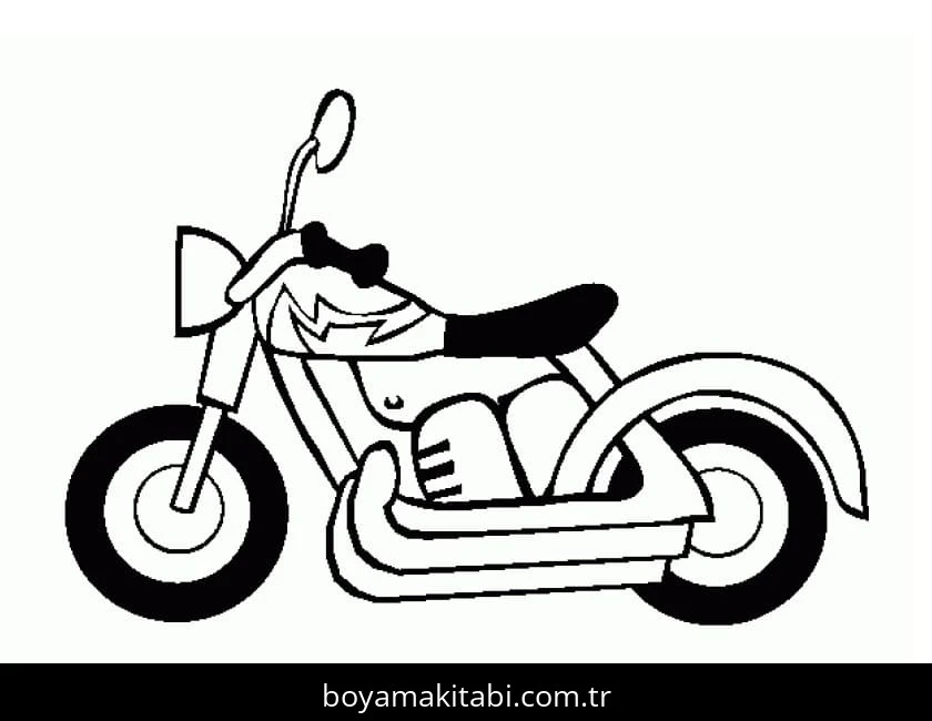 Motosiklet boyama sayfası #173 – eğitici aktivite, yaratıcılık
