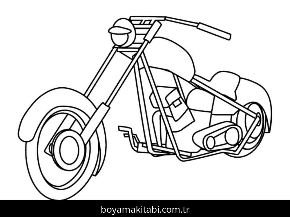 Motosiklet boyama sayfası #174 – el becerilerini geliştirir, boyama çalışması