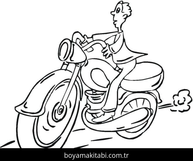 Motosiklet boyama sayfası #177 – çocuk aktivitesi, ilkokul öğrencileri için