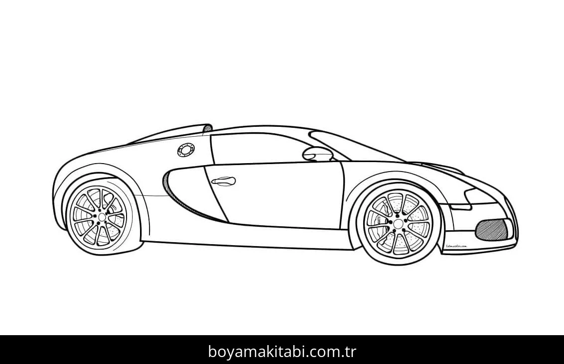 Bugatti boyama sayfası – okul öncesi, evde etkinlik