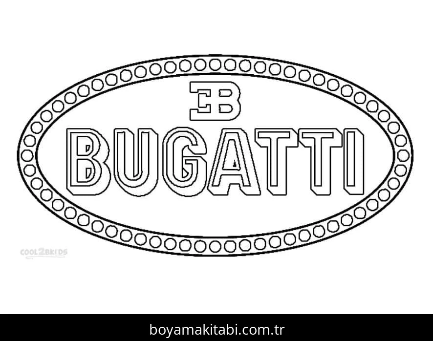 Bugatti boyama sayfası – sevimli karakter, sanatsal çalışma
