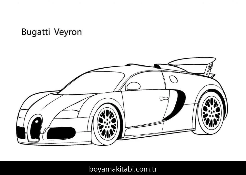 Bugatti boyama sayfası – el becerilerini geliştirir, boyama çalışması