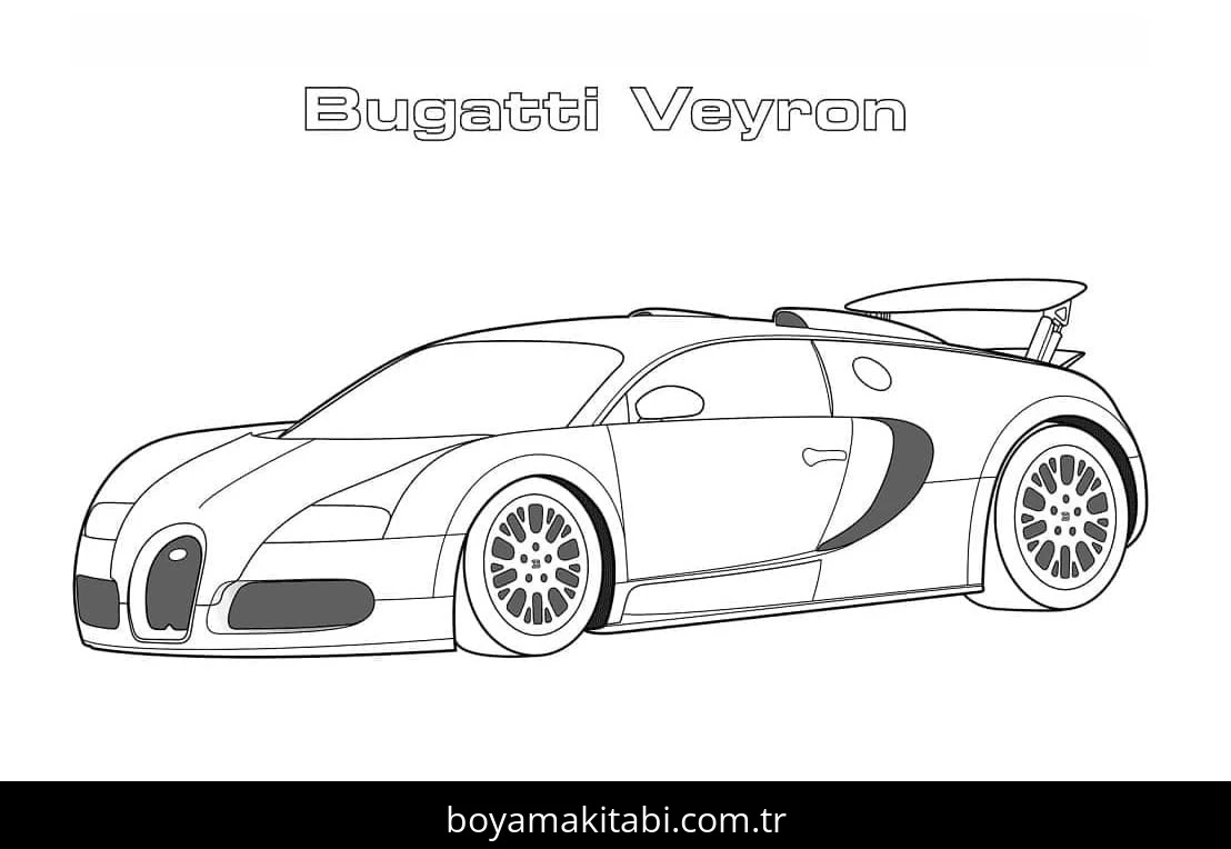 Bugatti boyama sayfası – keyifli zaman, renkli çizimler
