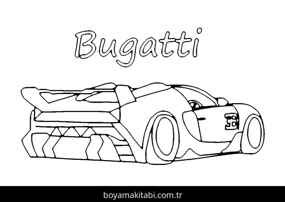 Bugatti boyama sayfası – evde etkinlik, ücretsiz yazdır