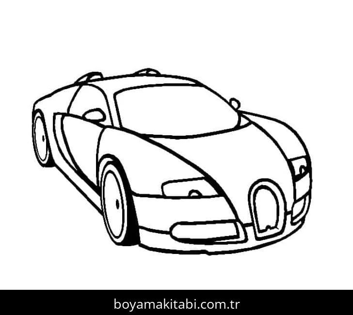 Bugatti boyama sayfası – çocuk aktivitesi, PDF indir