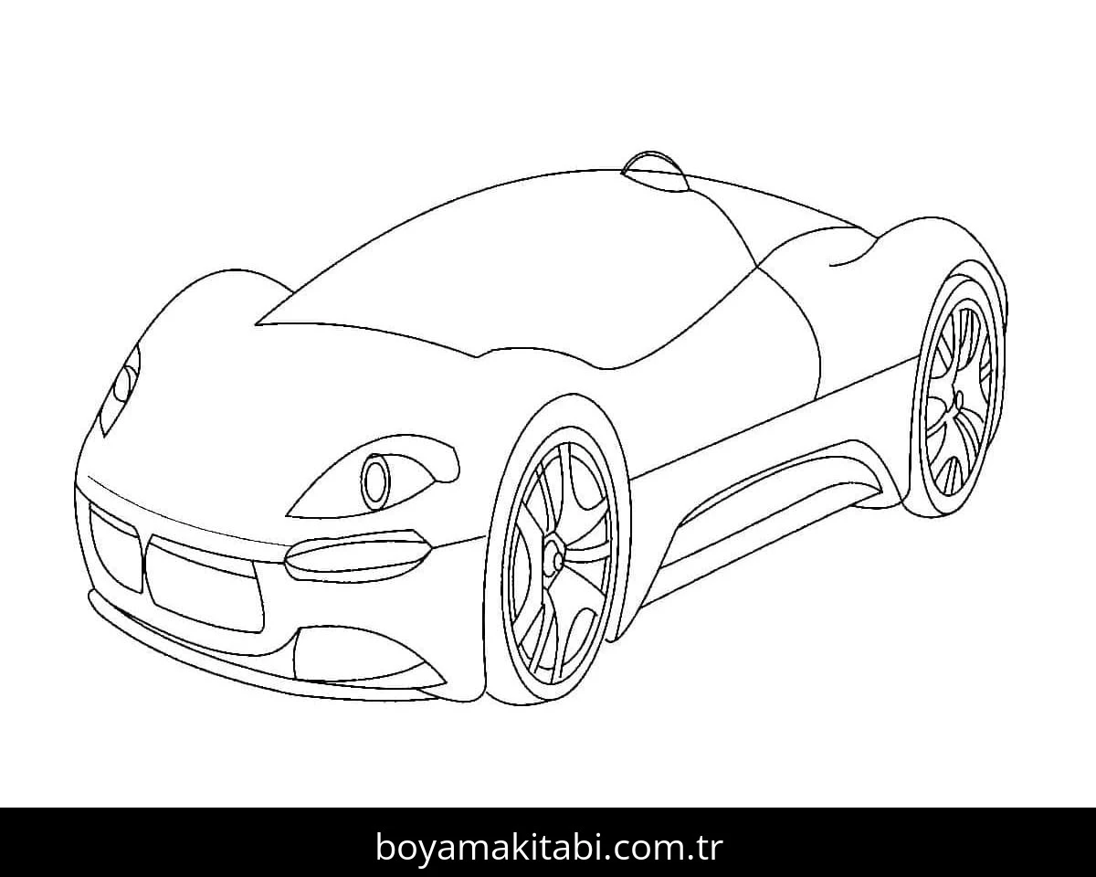 Bugatti boyama sayfası – boyama çalışması, yaratıcılığı geliştirir
