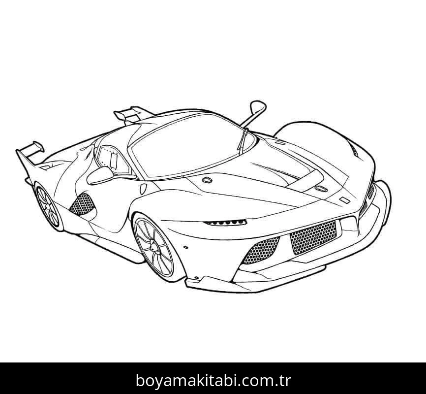 Bugatti boyama sayfası – eğlenceli etkinlik, el becerilerini geliştirir