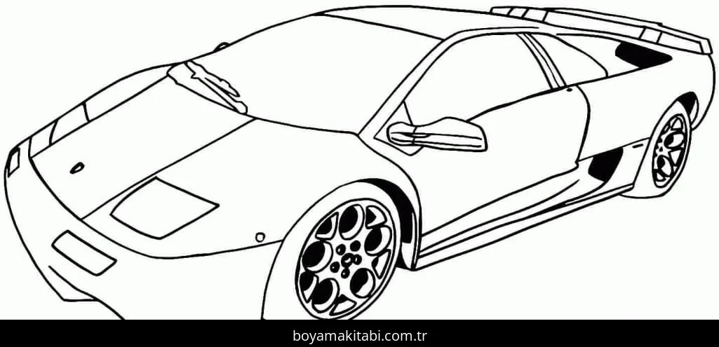 Spor Araba boyama sayfası – kolay boyama, eğitici aktivite