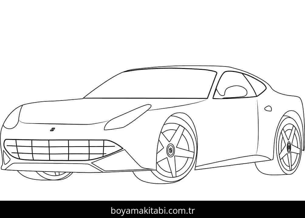 Ferrari boyama sayfası – yaratıcılık, eğlenceli etkinlik