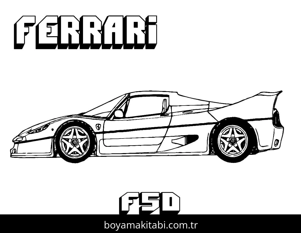 Ferrari boyama sayfası – ücretsiz yazdır, boyama etkinliği