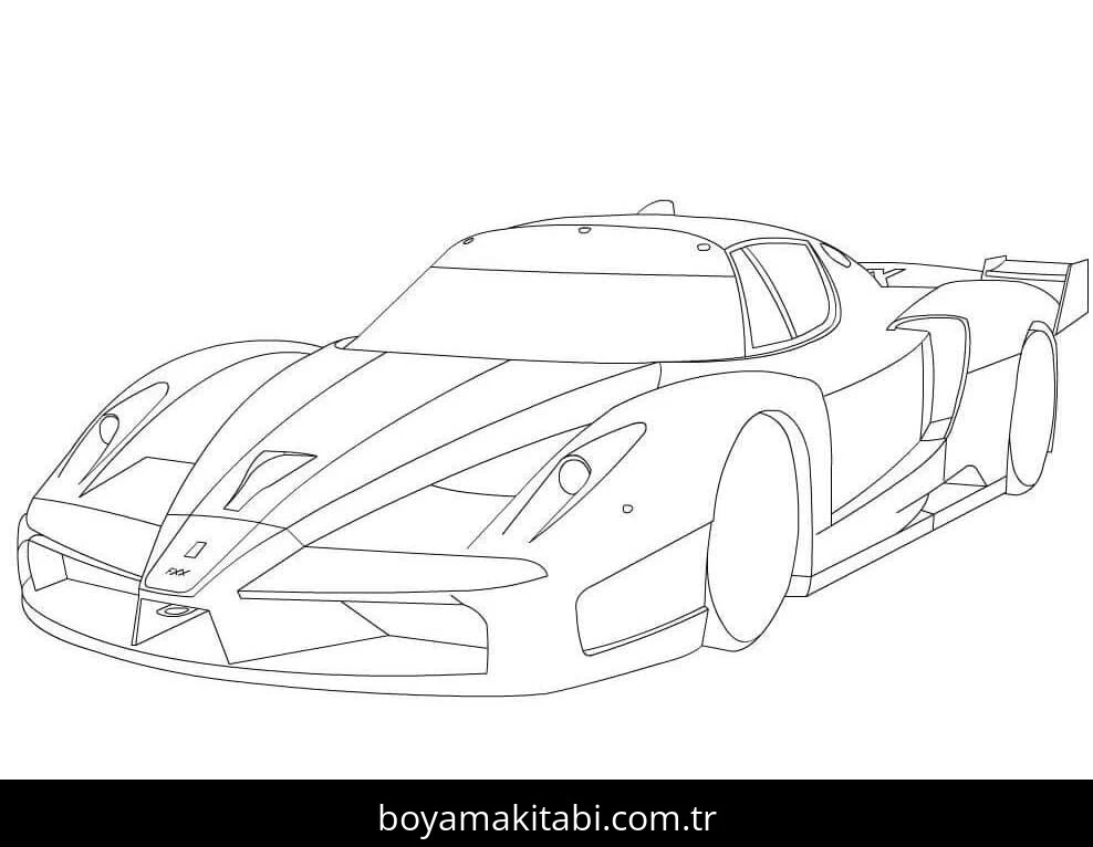 Ferrari boyama sayfası – kolay boyama, eğitici aktivite