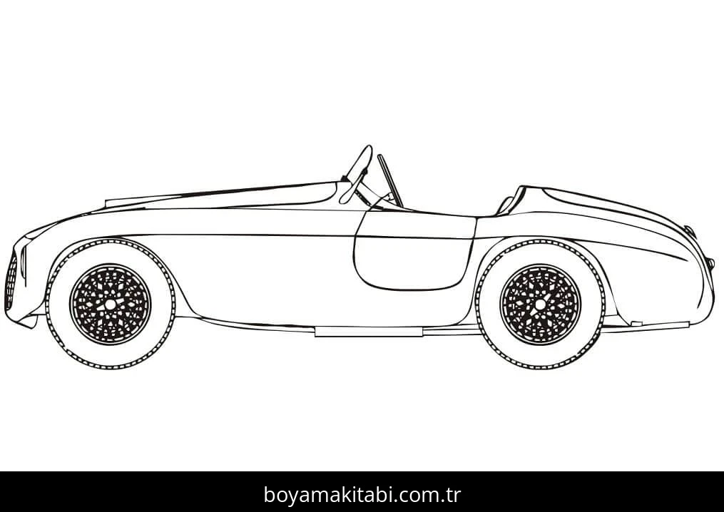 Ferrari boyama sayfası – sanatsal çalışma, çocuklar için