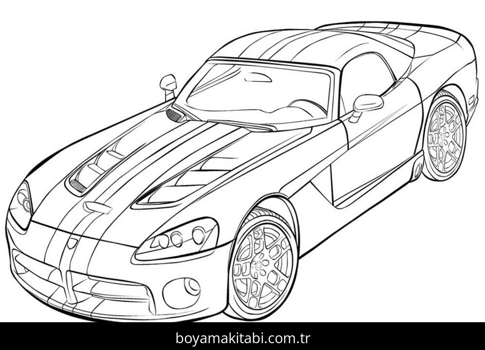Ferrari boyama sayfası – boyama çalışması, yaratıcılığı geliştirir