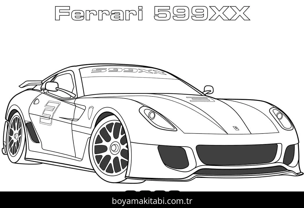 Ferrari boyama sayfası – kolay boyama, eğitici aktivite