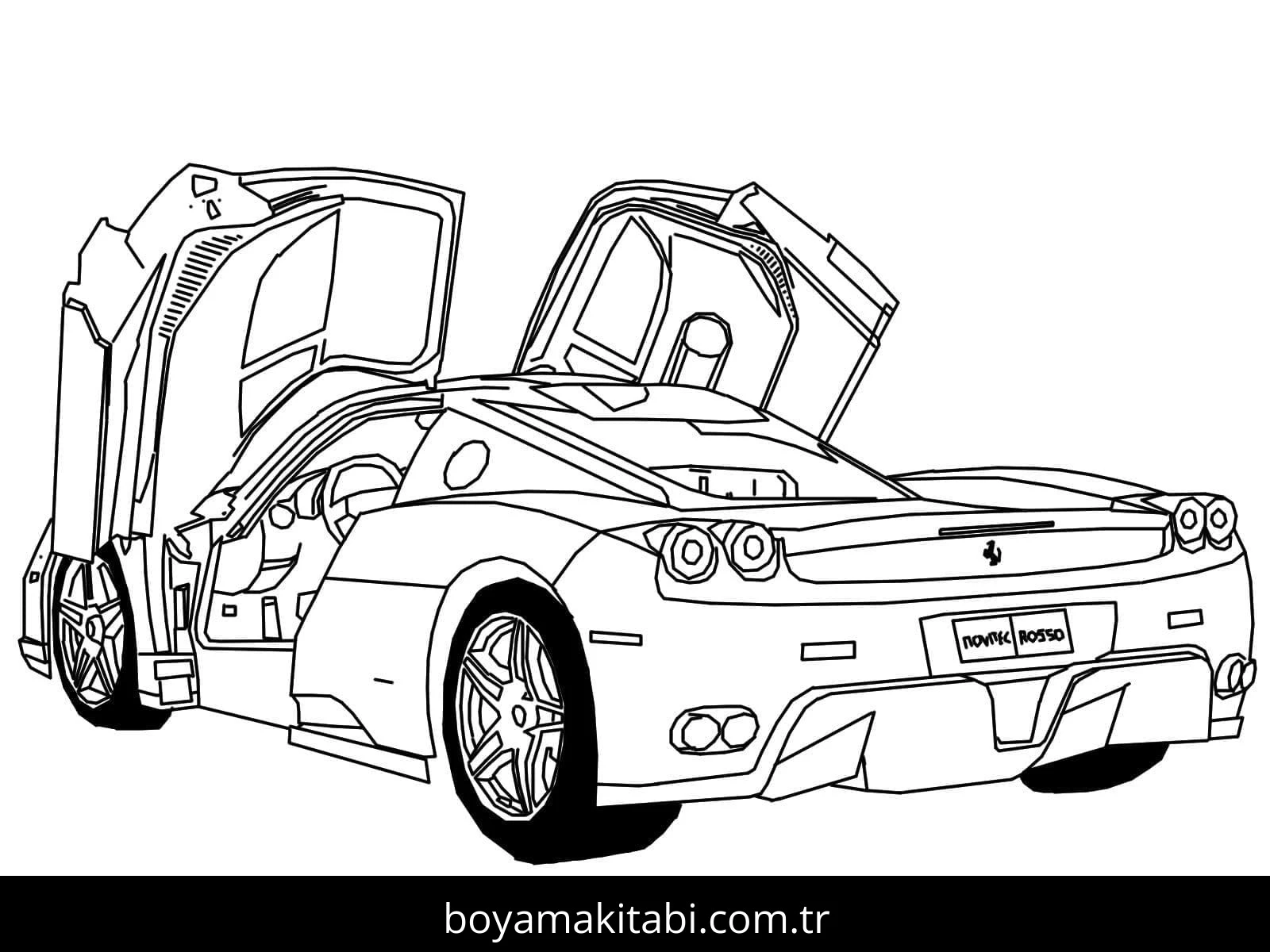 Ferrari boyama sayfası – boyama etkinliği, çocuk aktivitesi