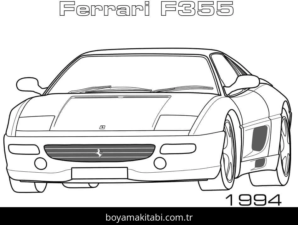 Ferrari boyama sayfası – keyifli zaman, renkli çizimler
