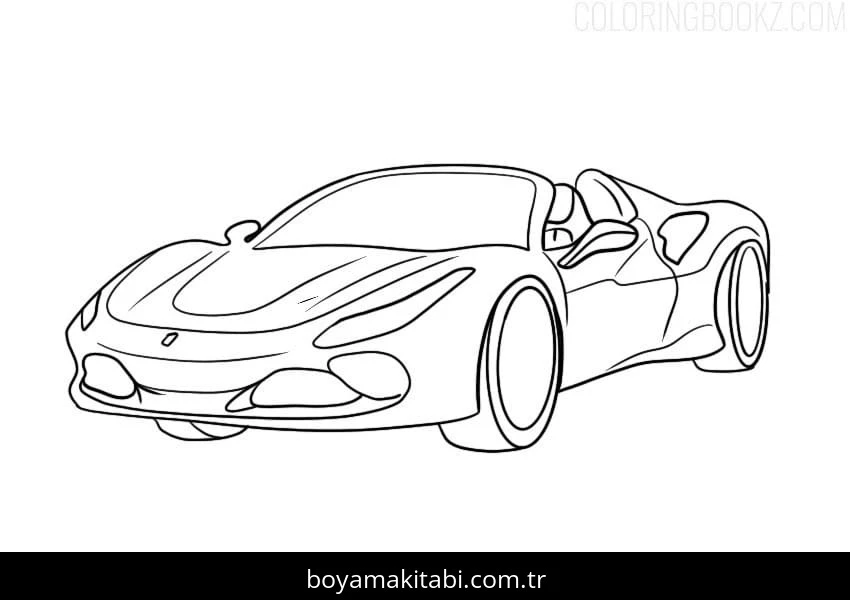 Ferrari boyama sayfası – evde etkinlik, ücretsiz yazdır