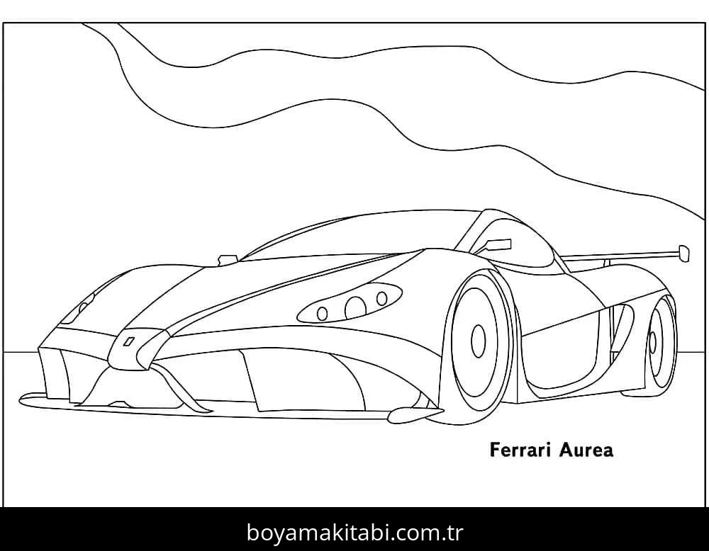 Ferrari boyama sayfası – boyama çalışması, yaratıcılığı geliştirir