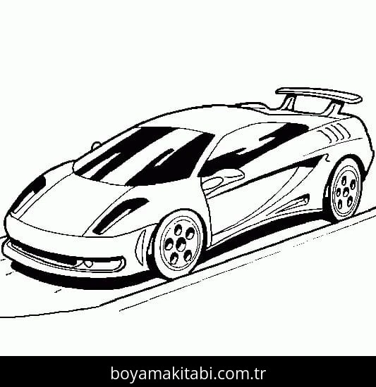 Araba boyama sayfası – eğlenceli etkinlik, el becerilerini geliştirir
