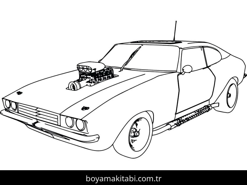 Araba boyama sayfası – yaratıcılığı geliştirir, keyifli zaman
