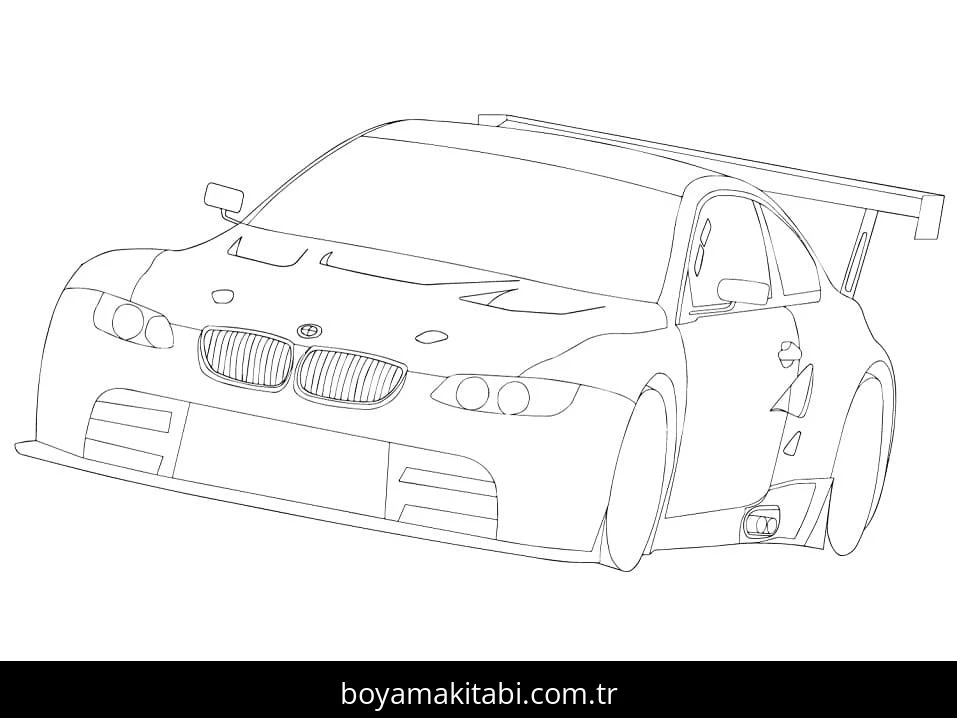Araba boyama sayfası – basit çizim, kolay boyama
