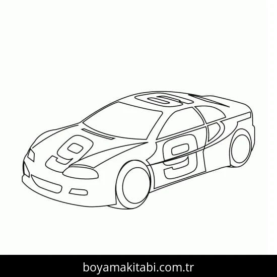 Araba boyama sayfası – kolay boyama, eğitici aktivite