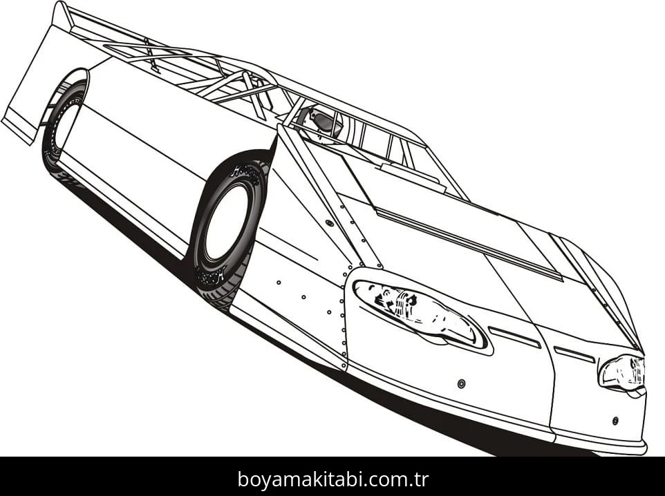 Araba boyama sayfası – boyama etkinliği, çocuk aktivitesi