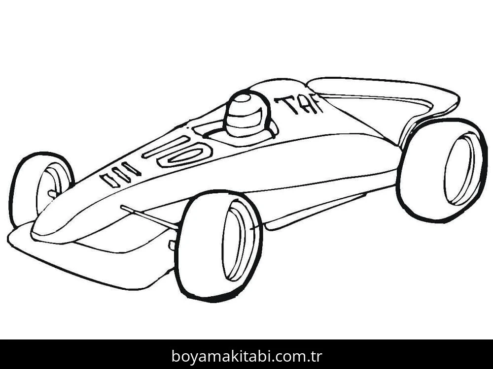 Araba boyama sayfası – sanatsal çalışma, çocuklar için