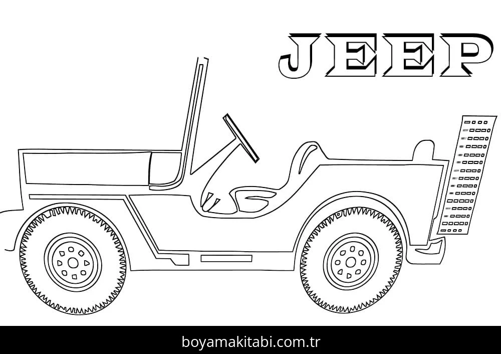 Jeep boyama sayfası – okul öncesi, evde etkinlik