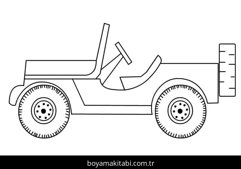 Jeep boyama sayfası – eğitici aktivite, yaratıcılık