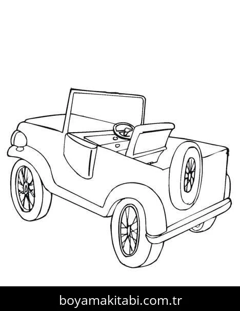 Jeep boyama sayfası – el becerilerini geliştirir, boyama çalışması