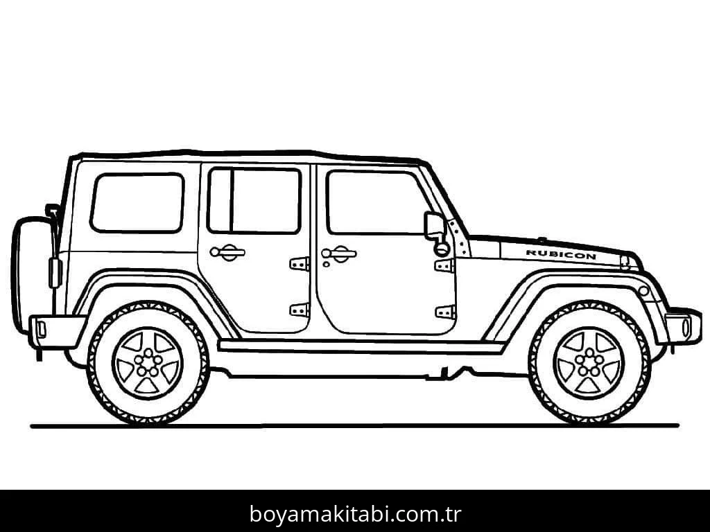 Jeep boyama sayfası – yaratıcılık, eğlenceli etkinlik
