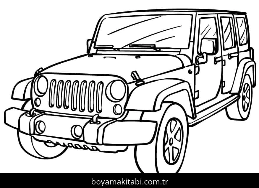 Jeep boyama sayfası – yaratıcılığı geliştirir, keyifli zaman