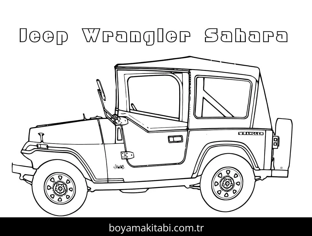 Jeep boyama sayfası – okul öncesi, evde etkinlik
