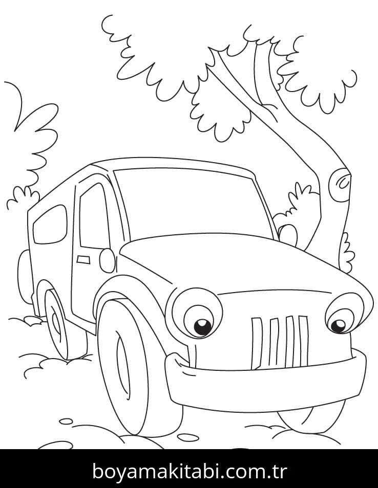 Jeep boyama sayfası – evde etkinlik, ücretsiz yazdır