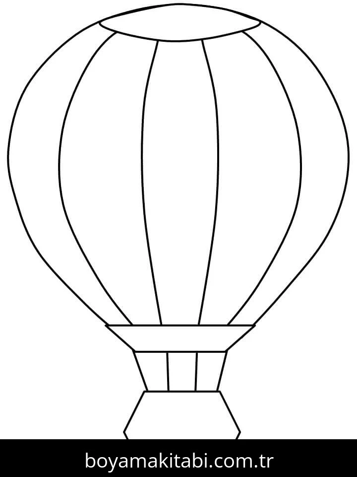 Hava Balonu boyama sayfası – PDF indir, sevimli karakter