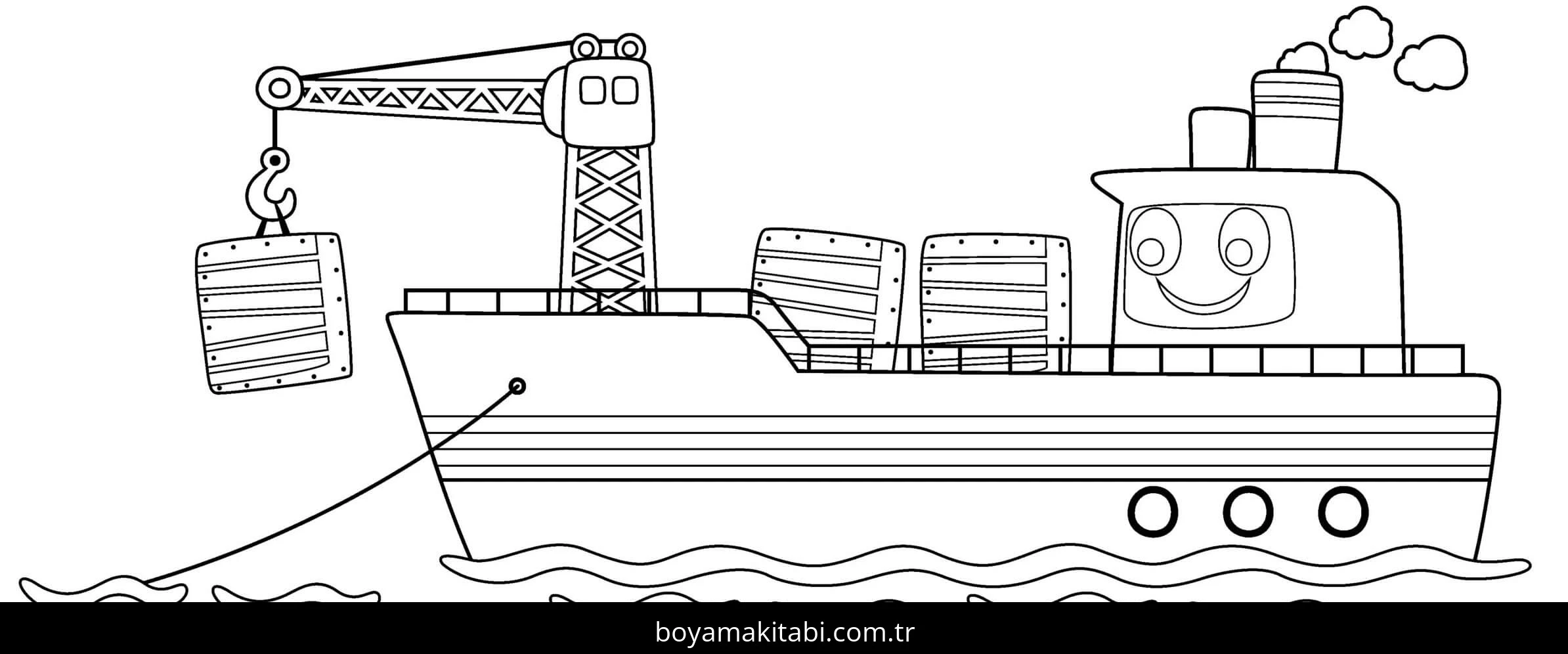 Gemi boyama sayfası – boyama çalışması, yaratıcılığı geliştirir