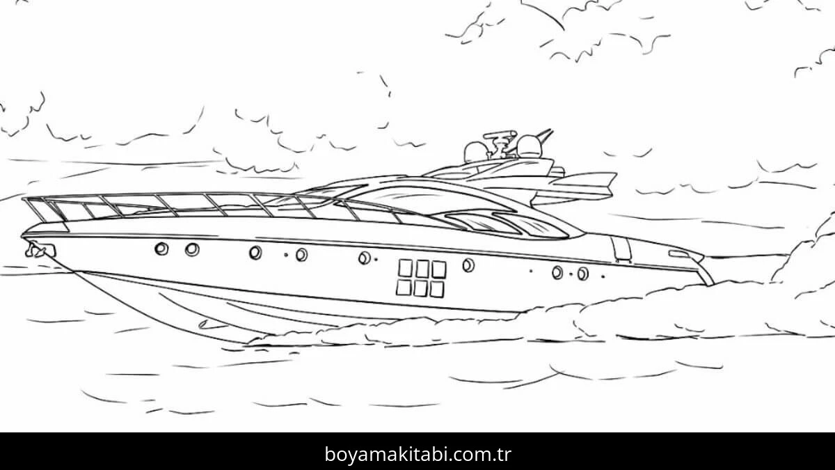 Gemi boyama sayfası – yaratıcılık, eğlenceli etkinlik